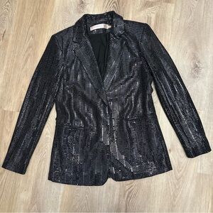 ESQUALO Black Discoball Sequin Blazer size 6